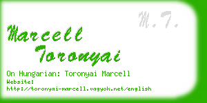 marcell toronyai business card